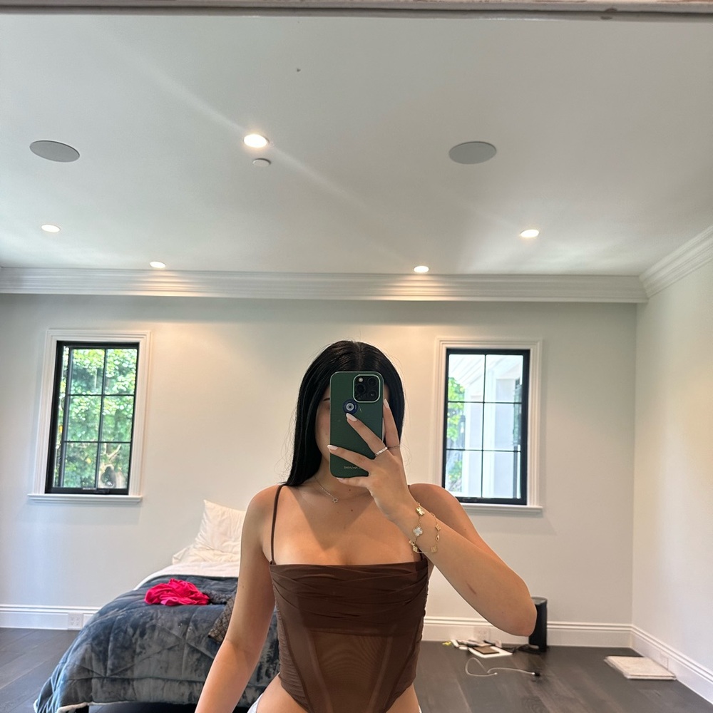 White fox boutique brown corset top. Never worn